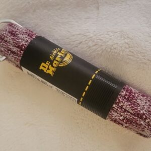 Dr. Martens Wine and White Shoe Laces. For Boots With 8-10 Eyelets. 140 Cm